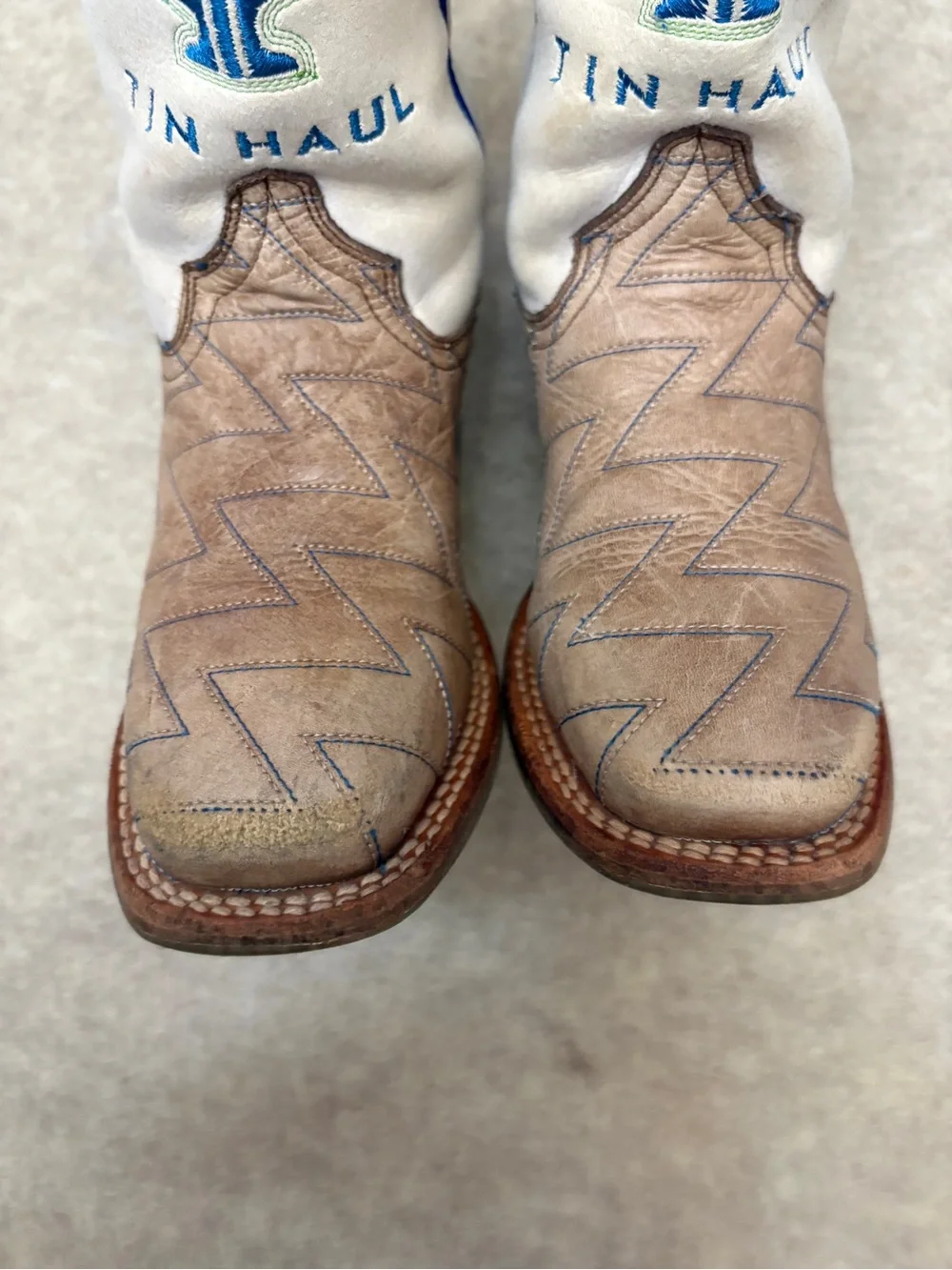 Tin Haul Master Blaster Leather Square Toe Western Cowboy Boots Kid Boys Size 13